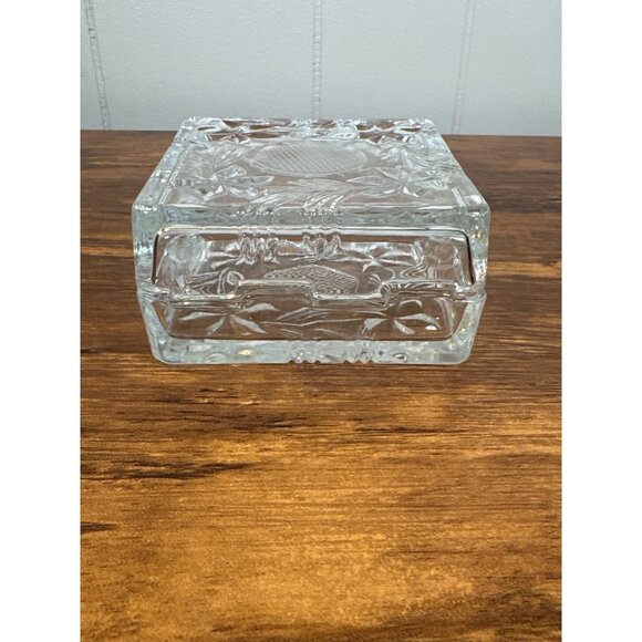 Vintage 1970 Crystal Jewelry Trinket Box 4 x 2